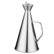 Drip-proof oil bottle made of stainless steel, oil bottle with spout 500ml 0.5l -ideal for dumping and sprinkling olive oil and other liquids-easy to