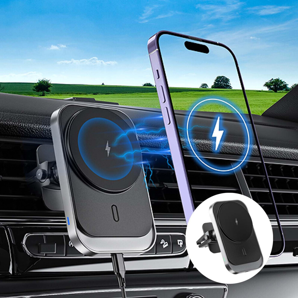 Wireless Charger Car Mount Air Vent Phone Holder Fast Charging Strong Magnetic For Car 798135955370