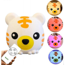 LED Night Light for Kids, Cute Animal Tiger Silicone Night Lamp (Remote Control)