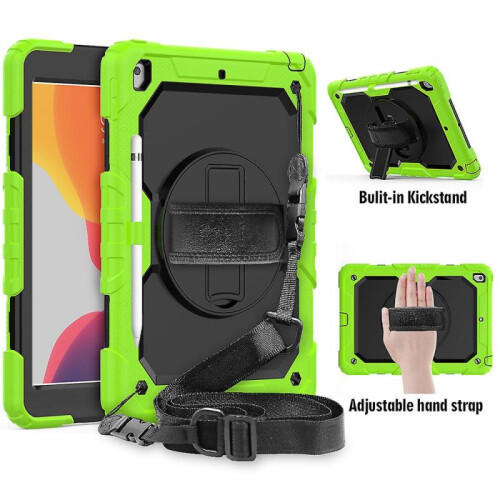 Wekity iPad 10.2 Case 2021/2020/2019, iPad 9/8/7 Generation Case with Screen Protector Pen Holder, with Hand Strap Holder, Scratch Resistant