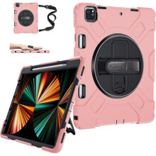 Case for iPad Pro 12.9 2021 5th Generation: Military Grade Heavy Duty Shockproof Silicone Protective Cover for iPad 12.9 Inch 2020 & 2018 w/ Pencil Ho
