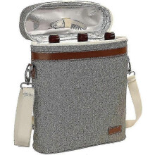 3 Bottle Wine Carrier Bag Insulated Wine Cooler Tote with Shoulder Strap