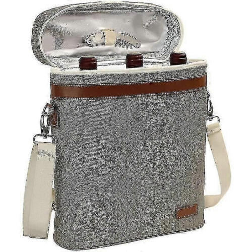 3 Bottle Wine Carrier Bag Insulated Wine Cooler Tote with Shoulder Strap