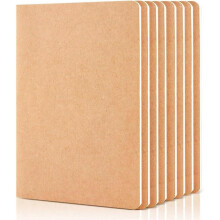 8 Pack A5 Unlined Kraft Paper Notebooks - 60 Pages Blank for Drawing & Writing, Bulk Mini Sketchbooks for Travel Journals, Perfect for Women, Kids, St