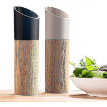 Salt And Pepper Mill Set with Tall Black And White Salt And Pepper Shakers with Adjustable Coarseness