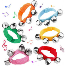 6 PCS Percussion Instruments, Wrist Bells Jingle Bells Musical Rhythm Toys, Random Colors