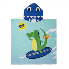 Microfiber printed children's bath towel with cape adult beach changing robe poncho outdoor swimming surf speed dry hooded bathrobe 70cm