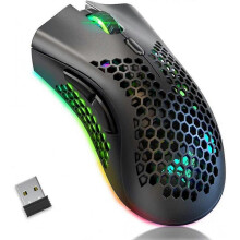 Wireless Gaming Mouse, Computer Mouse with Honeycomb Shell, 3 Adjustable DPI, USB Receiver, Ergonomic RGB Optical Gaming Mice Mouse for Laptop PC Mac