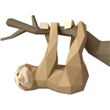 DIY Pre-Cut Papercraft, 3D Wall Decoration Paper, 3D Origami Sculpture, Papershape 3D Sloth Cut Out Toy Craft Activity for Children Toddlers,52X19x36c
