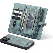 Wallet Case Compatible with iPhone 12pro max Cover with Card Holder Leather Flip Retro 2 in 1 Detachable Magnetic Zipper Pocket Thin Phone Cases 6.7''