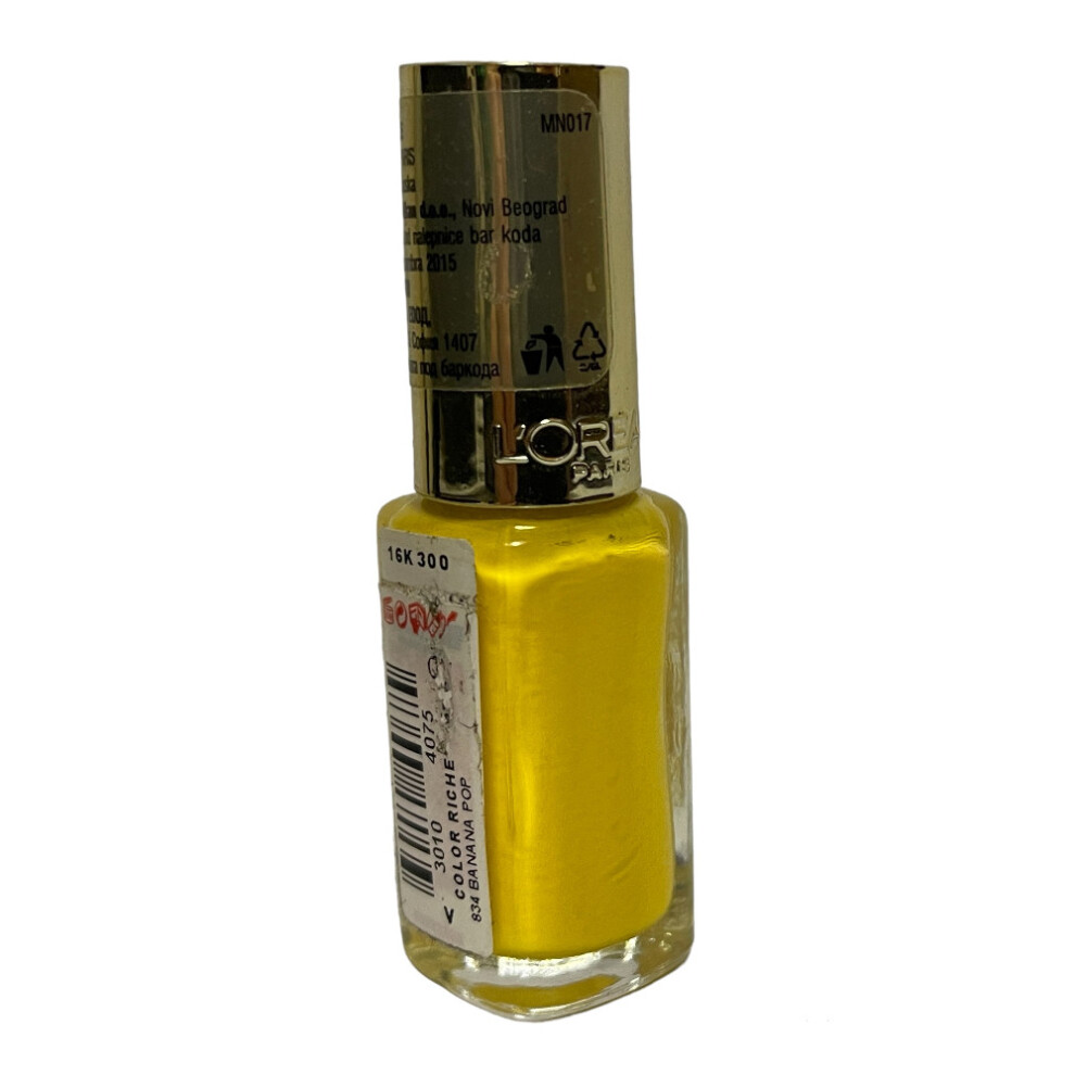 LâOrã©Al Paris Yellow Loreal Color Riche Nail Polish 5Ml Banana Pop #834