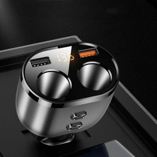 USB car charger (full-protocol flash charging double-hole extended voltage detection to send three-in-one fast charging cable) (one set) 1