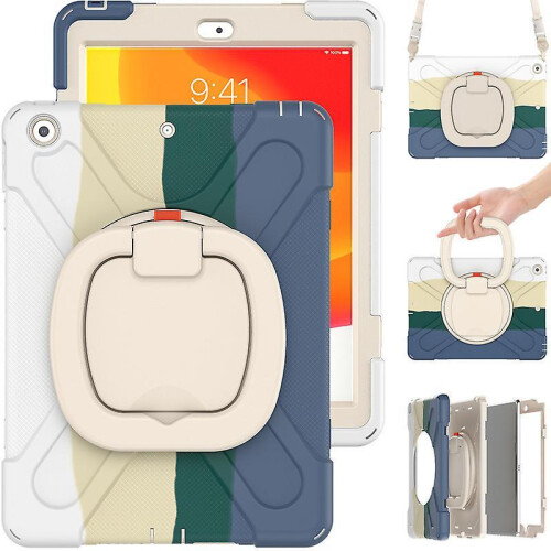 Wekity iPad6 / Air2 with Screen Protector, Swivel Stand/Pencil Holder/Shoulder Strap