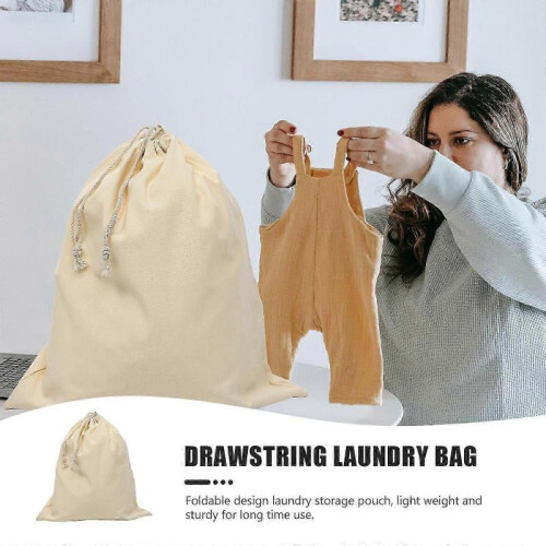 Drawstring Laundry Bag Large Laundry Bag Canvas Dirty Clothes Bag Hotel Organizer 2