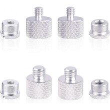 8pcs Microphone Thread Adapter 5/8 Adapter Nut 1/4 To 3/8 Microphone Accessories-Silver