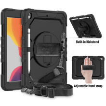Wekity iPad 10.2 Case 2021/2020/2019, iPad 9/8/7 Generation Case with Screen Protector Pen Holder, with Hand Strap Holder, Scratch Resistant