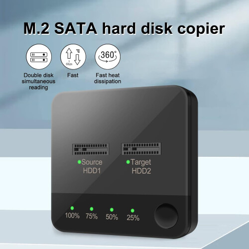 SATA Docking Station Duplicator SSD External Hard Drive Enclosure 2 Bay 1