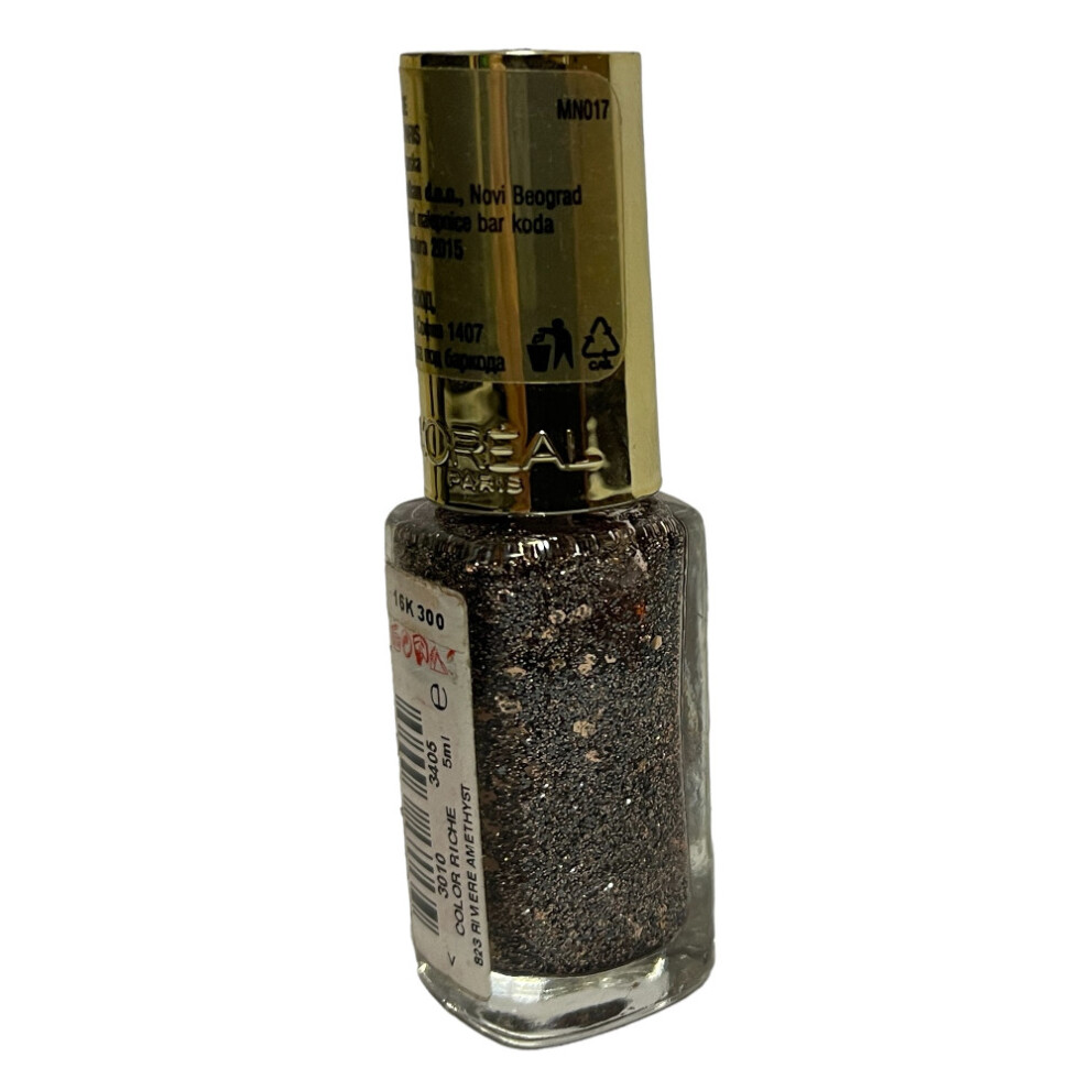 New L’oréal Paris Loreal Color Riche Nail Polish 5Ml Riviere Amethyst #823 Black,Purple