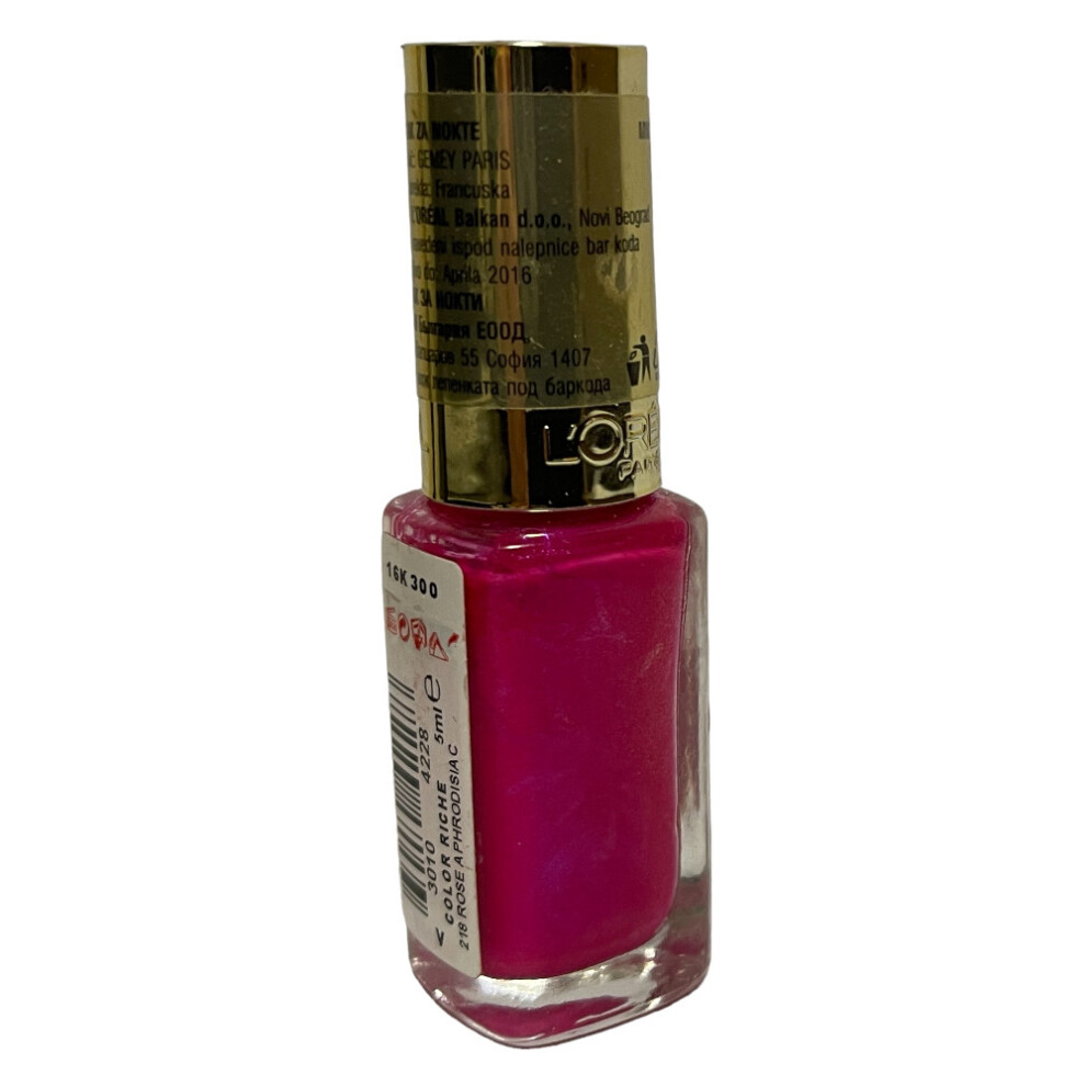 LâOrã©Al Paris Pink Loreal Color Riche Nail Polish 5Ml Rose Aphrodisiac #218