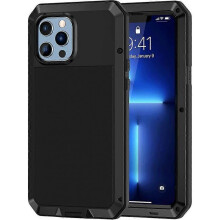 Heavy Duty Case for iPhone 13 Pro  Shockproof Cover Tough Armour Metal Case with [Tempered Glass Screen Film], 360 Full Body Protective Case Cover for