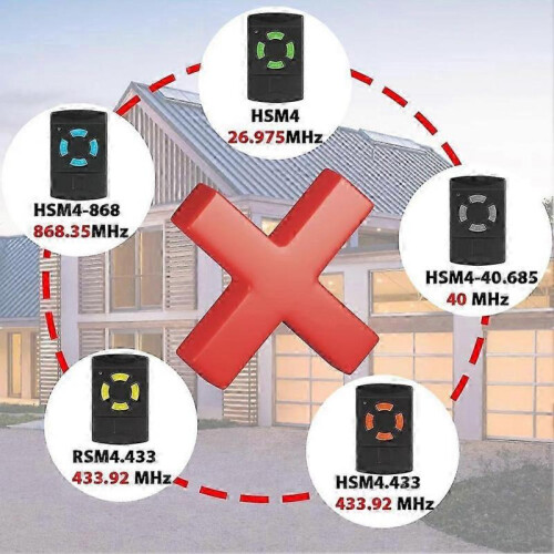 Garage Door Remote Control Fixed Code Copyable 26.995 MHz HSM4 HS4 HSE4 2