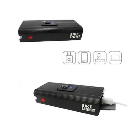 USB rechargeable waterproof bicycle headlight, with power display - front light + 1010 tail light (single pack) 1