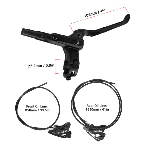4 Piston Dual Drive Hydraulic Disc Brakes Set 850/1550mm 1