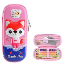 Pencil Case Organizer for kids   large-capacity 3D three-dimensional multi-compartment pupil pencil case childrens school suppliesLittle Fox