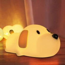 Puppy Night Light for Kids, USB Rechargeable Lamps, BPA-Free ABS+Silicone Bedside Lamp, Brightness Adjustable/ Sleeping Timer Setting