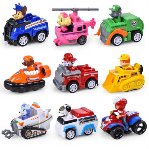 9-in-1 paw patrol pull back car children's pull back team toy set 1
