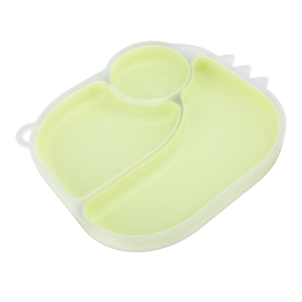 Silicone Toddler Divided Plate 20X19.5cm Unbreakable Green