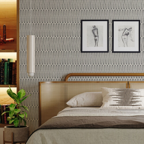Fine Decor Lars Retro Wave Vinyl Wallpaper Fine Decor - Charcoal 1