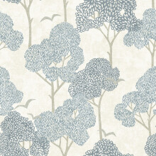 Lykke Tree Wallpaper Fine Decor - Blue