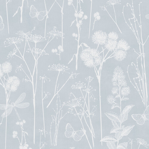 (Dusky Blue) Botanical Wallpaper World of Wallpaper