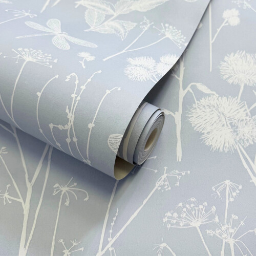 (Dusky Blue) Botanical Wallpaper World of Wallpaper 2