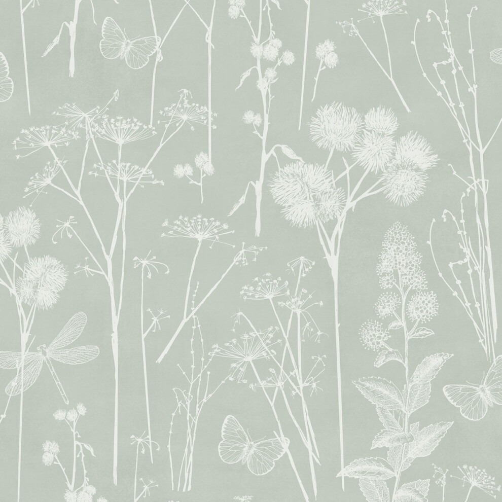 World Of Wallpaper (Sage ) Botanical Wallpaper Green