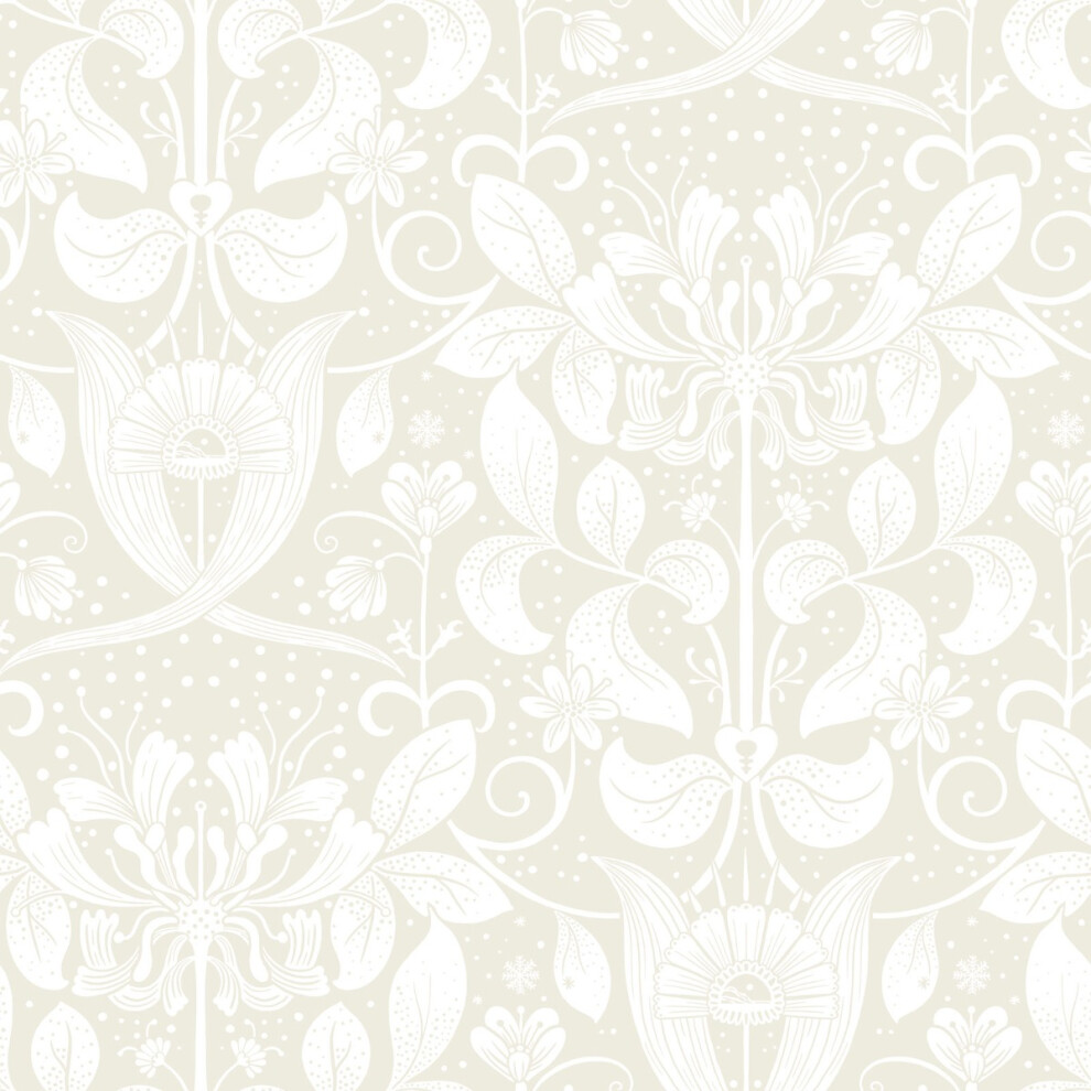 B&Q - Hjarterum Collection White Berit Honeysuckle Trellis Wallpaper Roll - Image 2