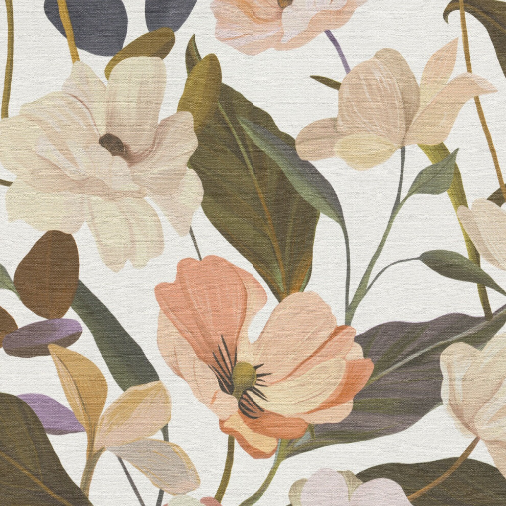 (Orange/Pink/Cream) Fairy Blossom Vinyl Wallpaper Erismann 4002790259268