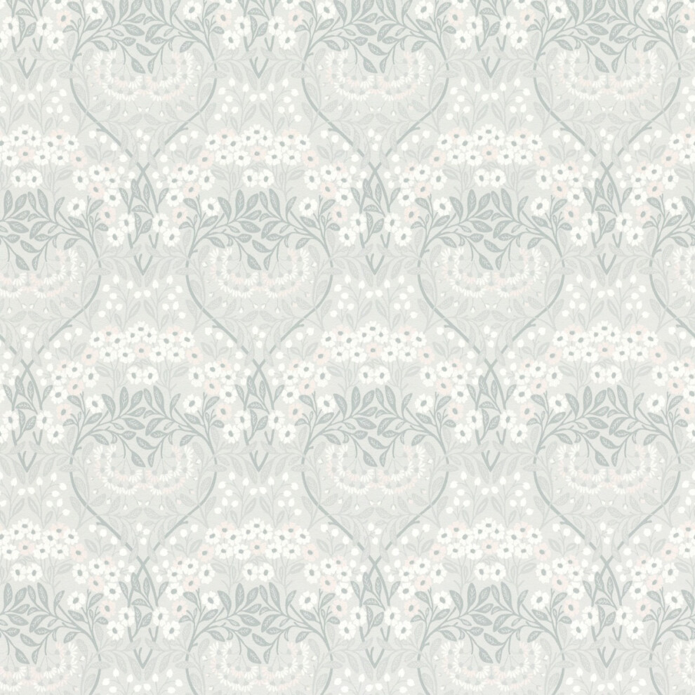 (Grey) Sophia Floral Vinyl Wallpaper Rasch 4000441710069