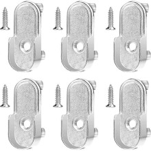 6Pieces Zinc Alloy Curtain Rod Bracket,15mm Wardrobe Rod Bracket with Curtain Rod,for Closet,Wardrobe, Kitchen,Bathroom