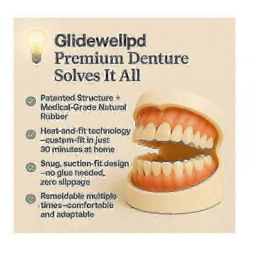 Glidewellpd - Premium Silicone Denture, Smileasego Premium Dentures Full Mouth 1