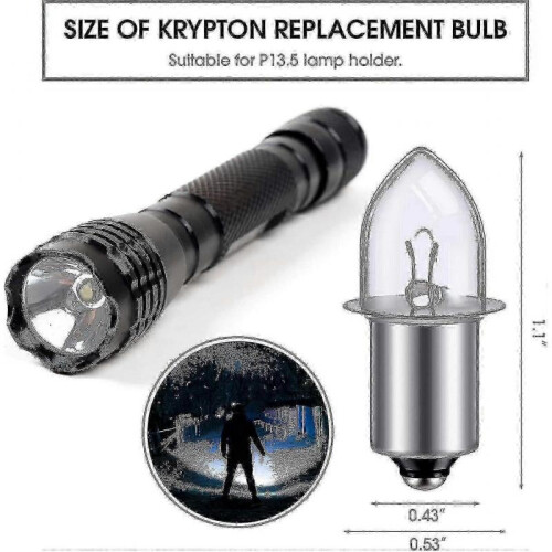 Krypton Flashlight Replacement Bulbs 6V/4.8V Bayonet Base 0.75A 3-Pack 1