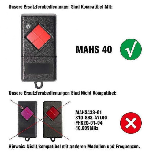 Replacement Remote Control for Dicket Handheld Transmitter MAHS27-0 2