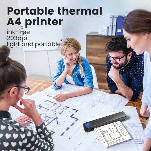 Portable Thermal Wireless Printer, D810 Thermal Printer, Laptop and Smartphone Compatible 1