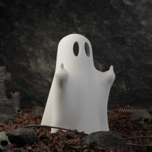 (middle finger ghost, S) Halloween Ghost Cat Statue 3D Printed Decor American Style for Party Christmas Valentine Gift