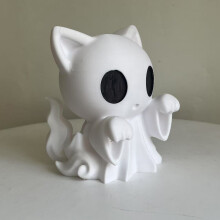 (Ghost Cat, S) Halloween Ghost Cat Statue 3D Printed Decor American Style for Party Christmas Valentine Gift