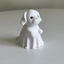 (Ghost Dog, L) Halloween Ghost Cat Statue 3D Printed Decor American Style for Party Christmas Valentine Gift