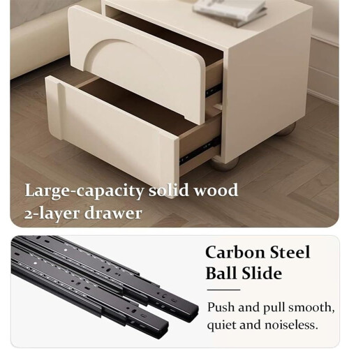 Modern Solid Wood Bedside Table for Bedroom 17.7x15.7x19.7in 1