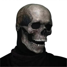 (Dark color) Halloween Skull Mask Horror Glow Eye Full Head Skull Masks Helmet Movable Jaw