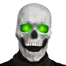 (Light color) Halloween Skull Mask Horror Glow Eye Full Head Skull Masks Helmet Movable Jaw